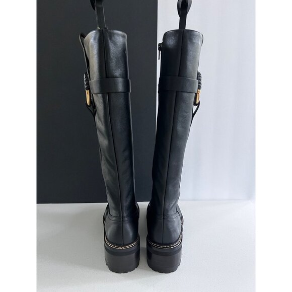 SEE BY CHLOE 45MM HANA LEATHER TALL BOOTS IN BLACK SIZE 38 - Picture 6 of 12
